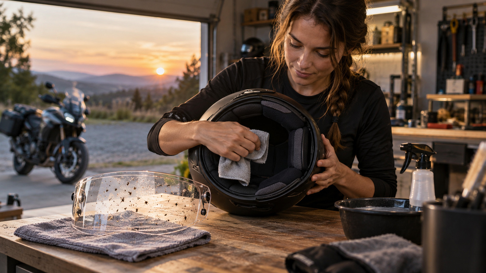 Motorradhelm pflegen und reinigen