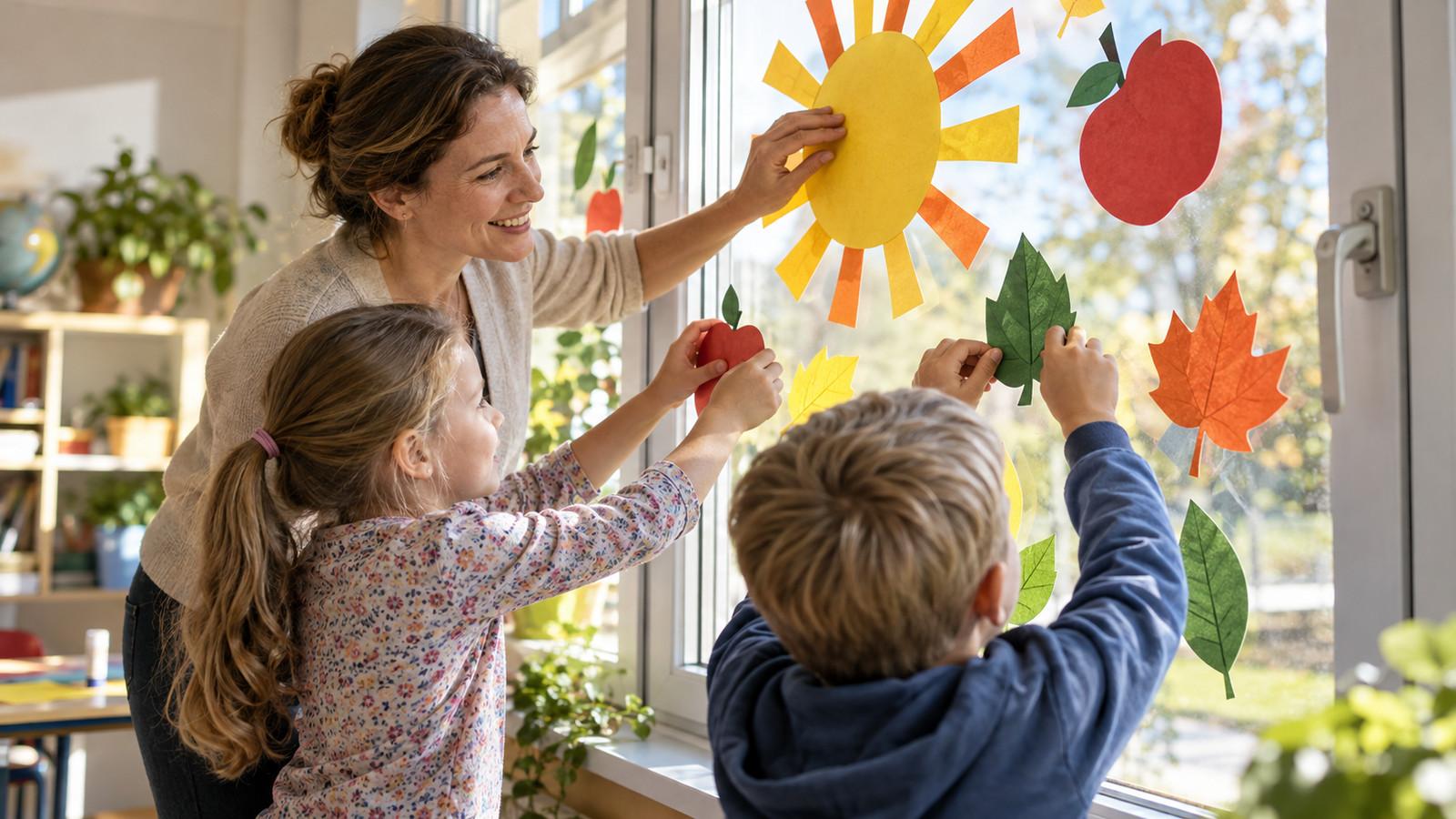 Fensterbild Tonpapier: Grammatur und Format für die Klasse