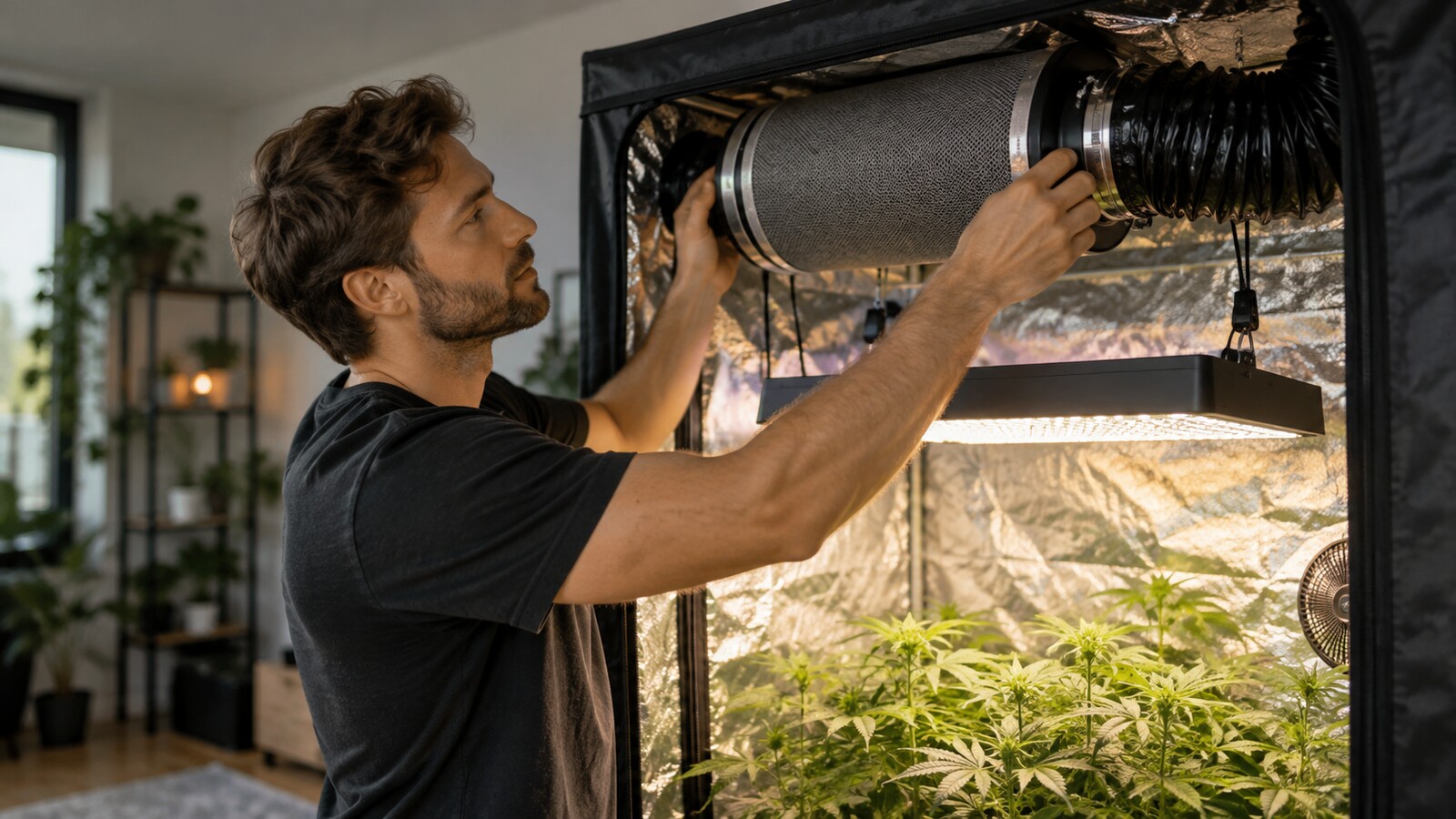 Growbox einrichten: Abluft, Licht und Klima