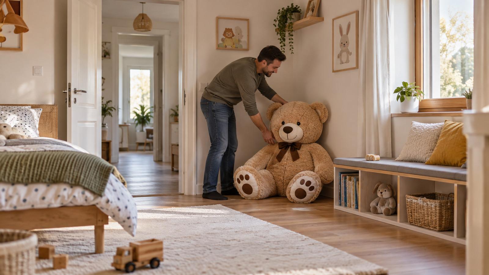 XXL Kuscheltier: sicher Platz im Kinderzimmer schaffen