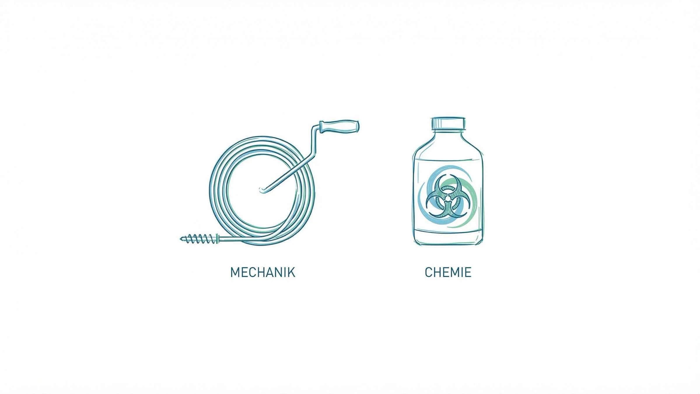 Rohrreinigungsspirale vs. Chemie: Was ist besser? Der ultimative Vergleich