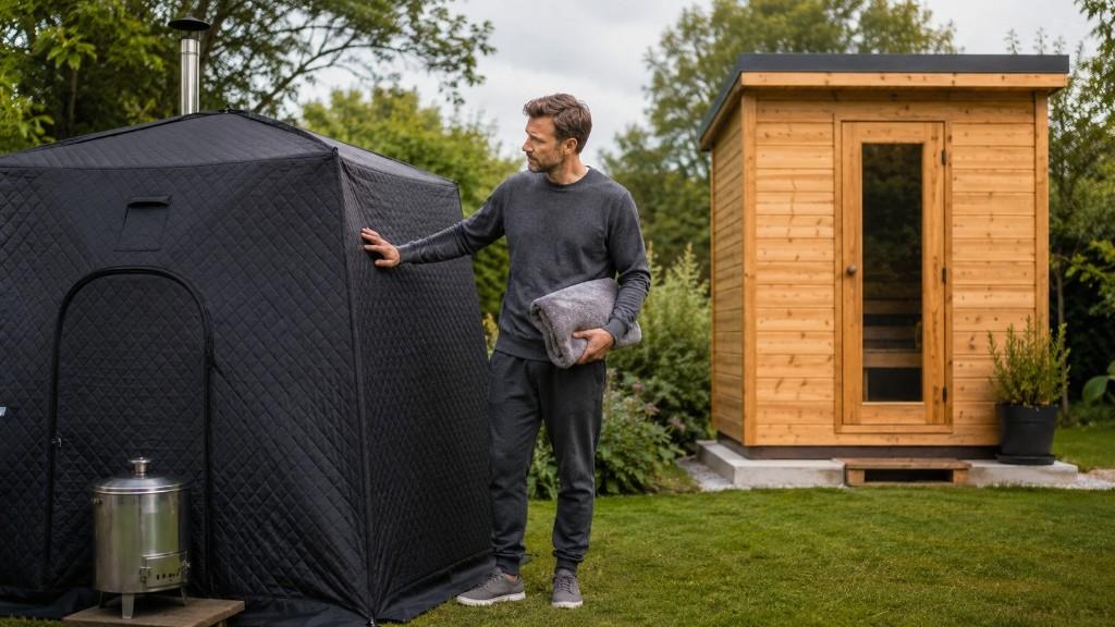 Zeltsauna oder Sauna: Stoffzelt gegen Holzkabine