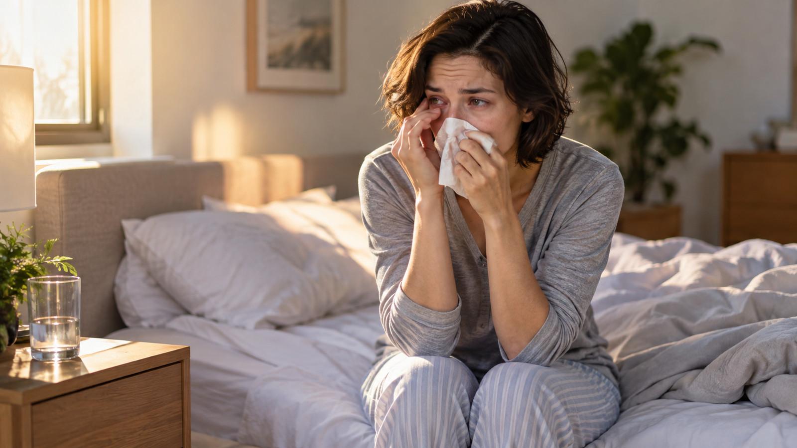 Warnsignale einer Hausstaubmilbenallergie in der Nacht