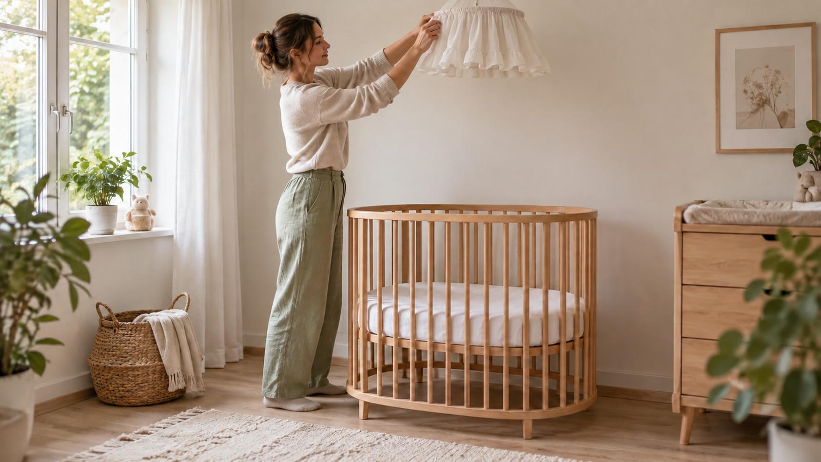 Langer Himmel über dem Babybett