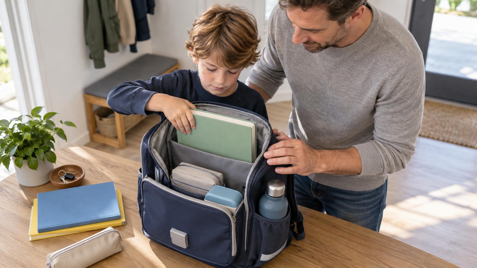 Schwere Hefte nach hinten packen