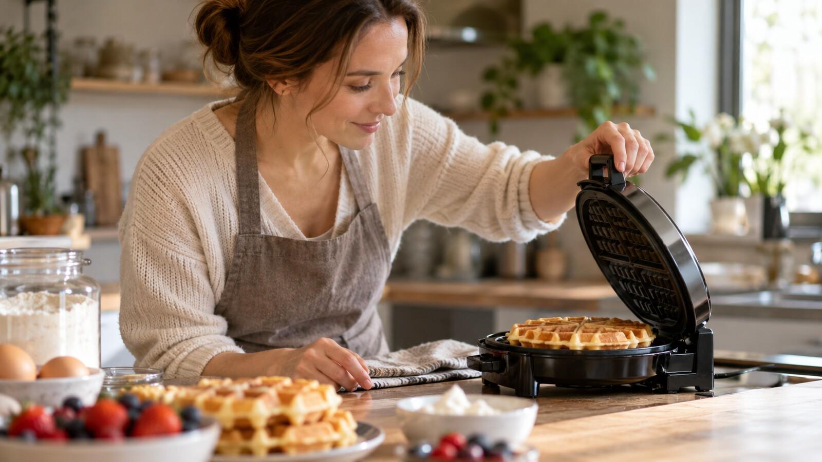 Waffeleisen kaufen – belgisch, drehbar, Gusseisen