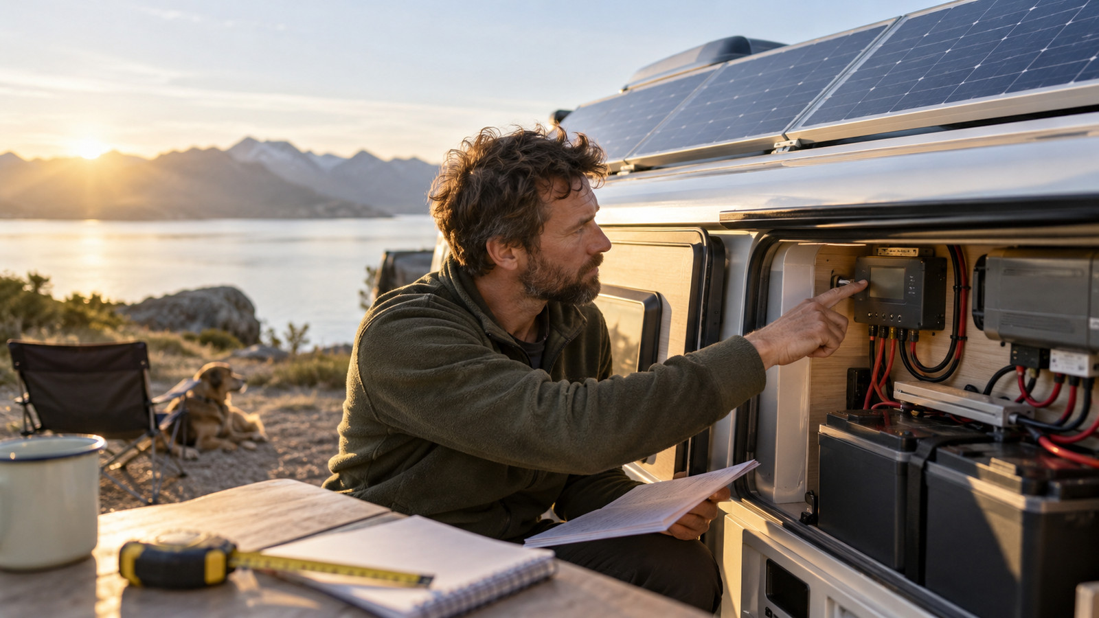 Dachmodule und Laderegler am Wohnmobil bei der Solarplanung