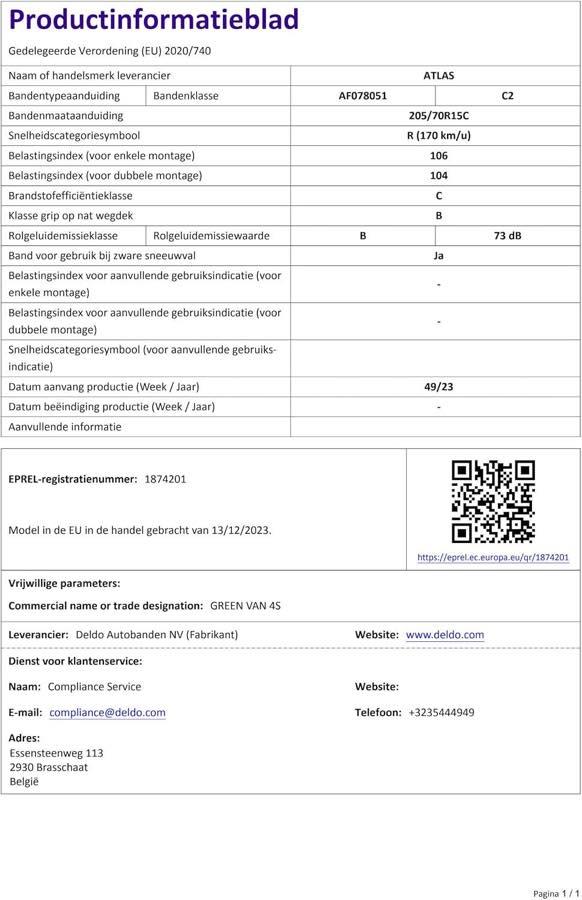 Atlas 205/70 R15 106/104R C – Testsieger im Vergleich Ganzjahresreifen 205/70 R15