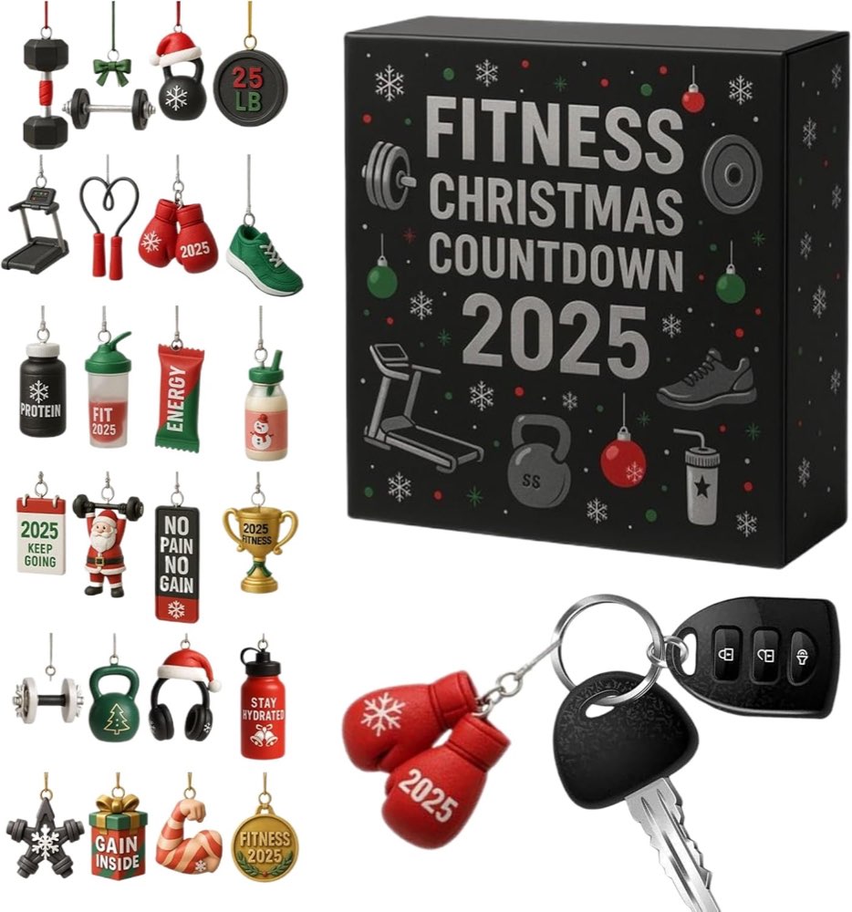 Fitnessstudio -Adventskalender 2025-24 Tage Weihnachts -Gym Countdown