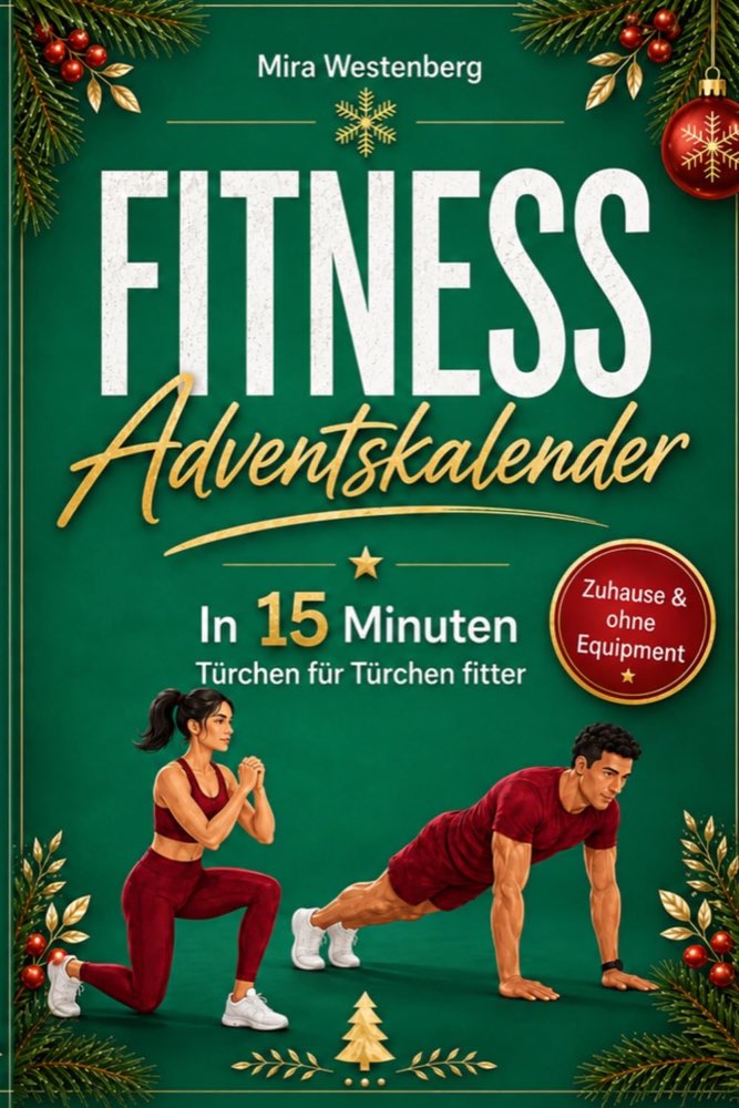 Fitness-Adventskalender: In 15 Minuten Türchen für Türchen fitter: 24 einfache Workouts für zuhause, ohne Equipment – für mehr Bewegung, Energie und Plätzchen ohne schlechtes Gewissen