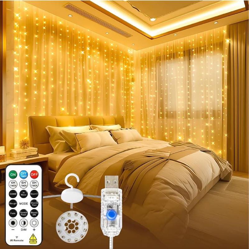 LE LE Lichtervorhang 3×3 m 300 LED
