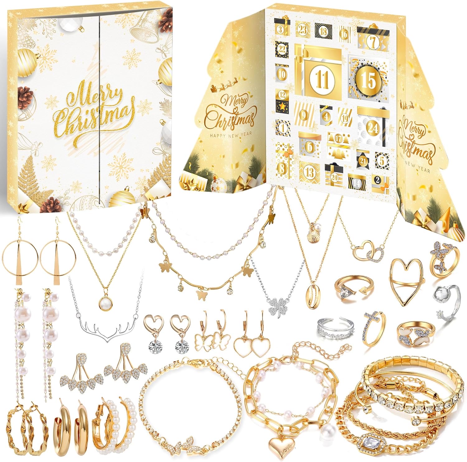 ZJTAPE Schmuck-Adventskalender Kristall