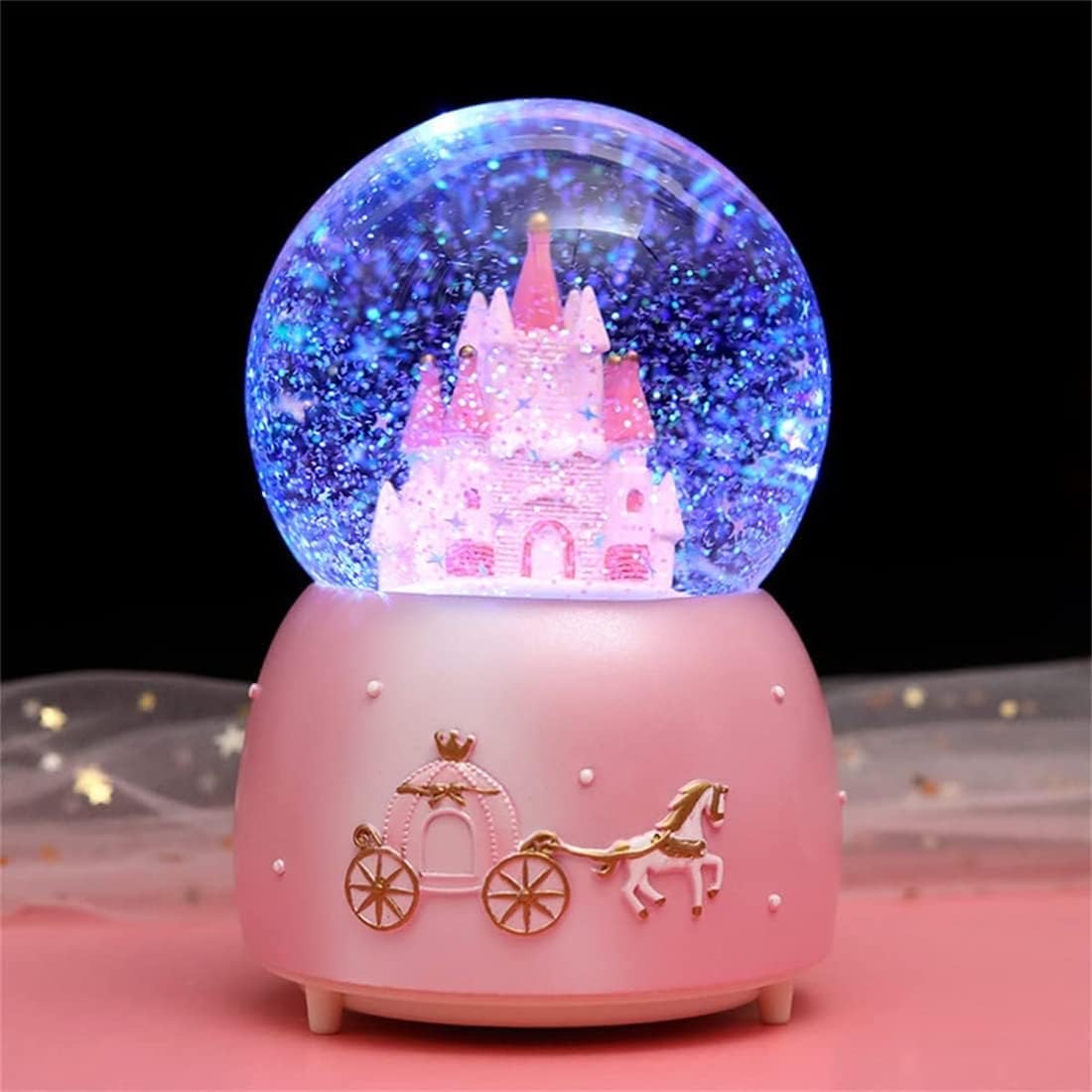 ITODA Castle Schneekugel mit Musik und LED