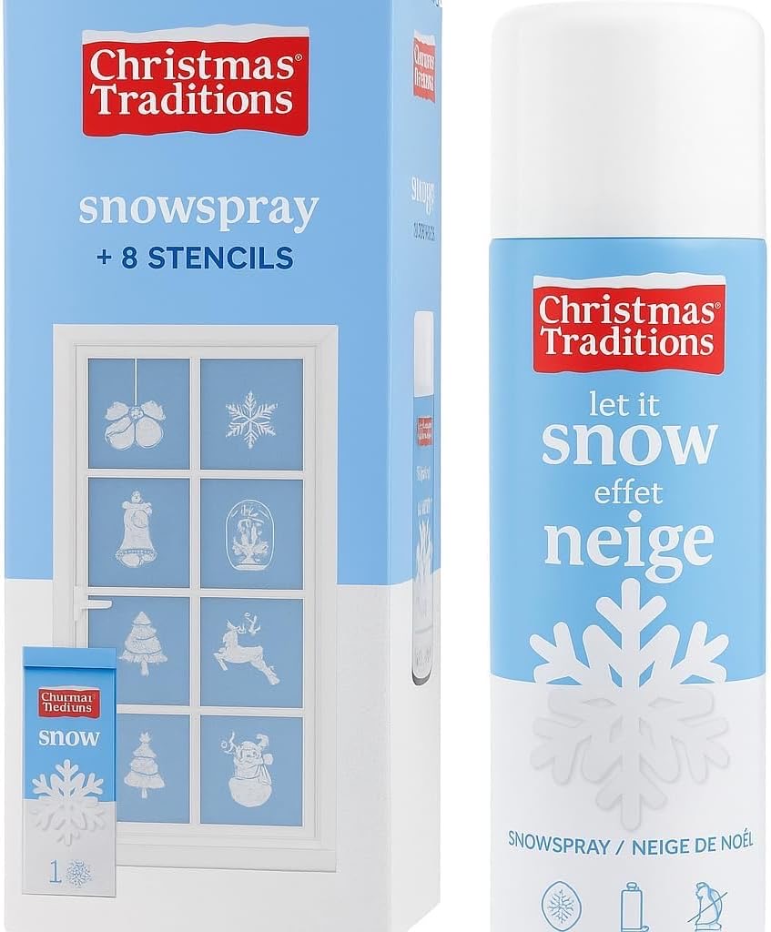 Deckmann Schneespray-Set 150 ml, 9 Schablonen