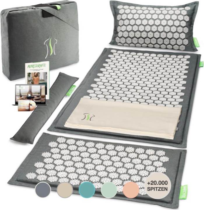 BACKLAXX® Akupressurmatte Set mit Kissen Magnum XL, Akupunktur Matte