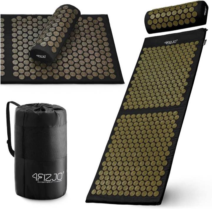 4FIZJO Akupressurmatte & Kissen XL, 110x42x2 cm, mit Tragetasche, 15330 Stacheln