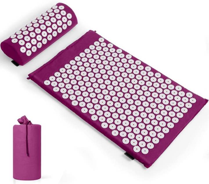 Akupressurmatte mit Kissen, Akupressure Set Purple, Fakirmatte, Lila