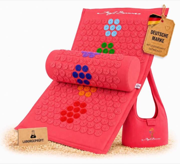 Akupressurmatte KraftBaum®, Set mit Kissen, Akupunktur Matte, Nadelmatte