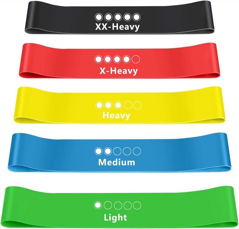 5er-Set Fitnessbänder Widerstandsbänder, Fitnessband mit Übungsanleitung auf Deutsch und Tragebeutel, Resistance Bands Gymnastikband aus Latex