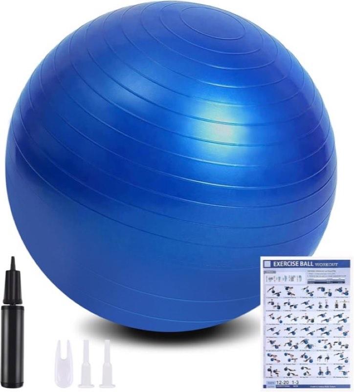 flintronic Gymnastikball 55 cm Ultra-Dicker Anti-Explosions-Yoga-Ball mit Fußpumpe