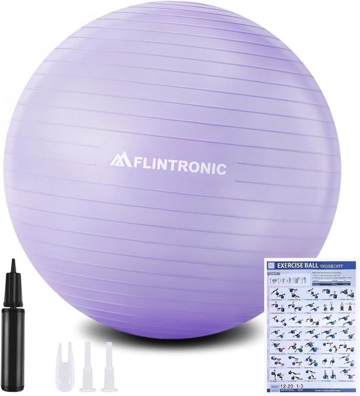 flintronic Gymnastikball, 55 und 65 cm, Ultra-Dicker Anti-Explosions-Yoga-Ball mit Fußpumpe