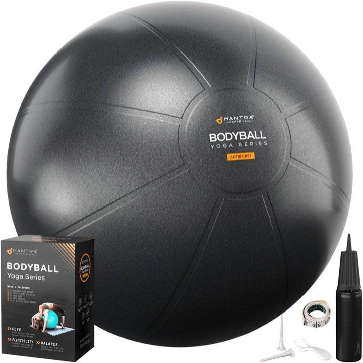 MANTRA SPORTS Gymnastikball – Anti-Burst Sitzball, Balance Ball für Schwangerschaft und Yoga