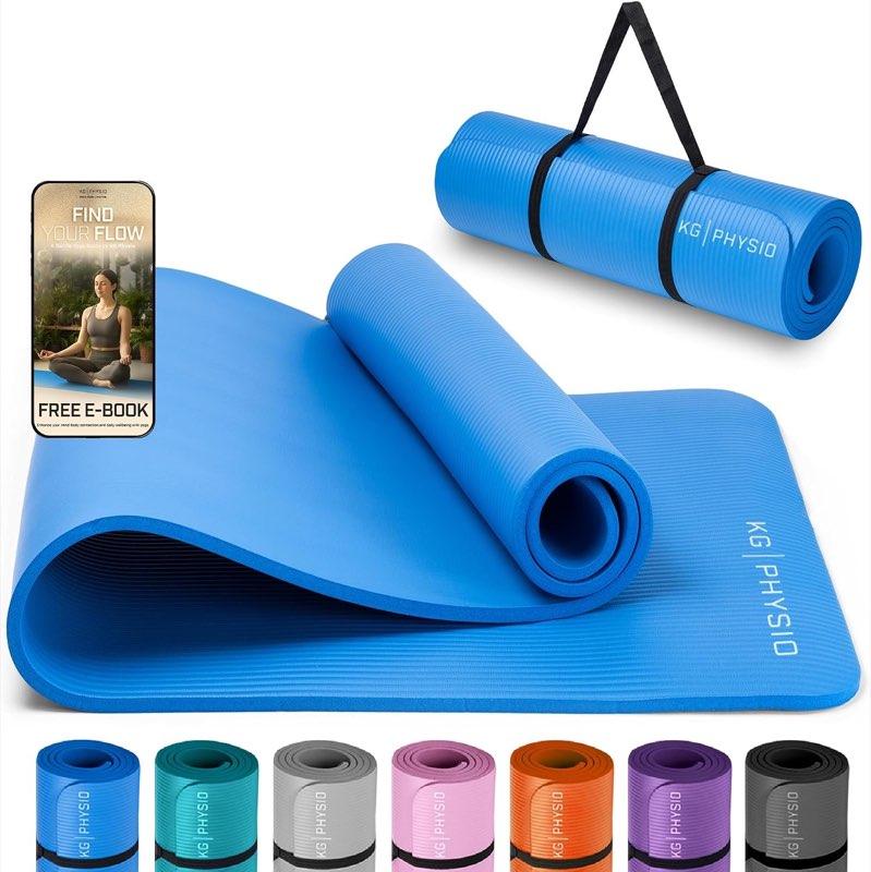 KG PHYSIO Yogamatte rutschfest und gepolstert, 8 mm, 183 x 60 cm, mit Tragegurt