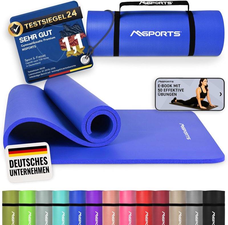 MSPORTS Gymnastikmatte Premium – rutschfeste Fitness-, Pilates- & Yogamatte
