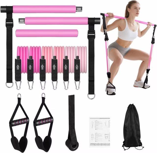 Pilates-Bar-Set 20/30/40 lbs Rosa