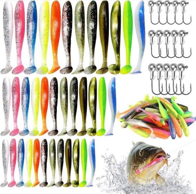 Hutglcfpy Gummifisch-Set 6,3 / 9 / 12 cm