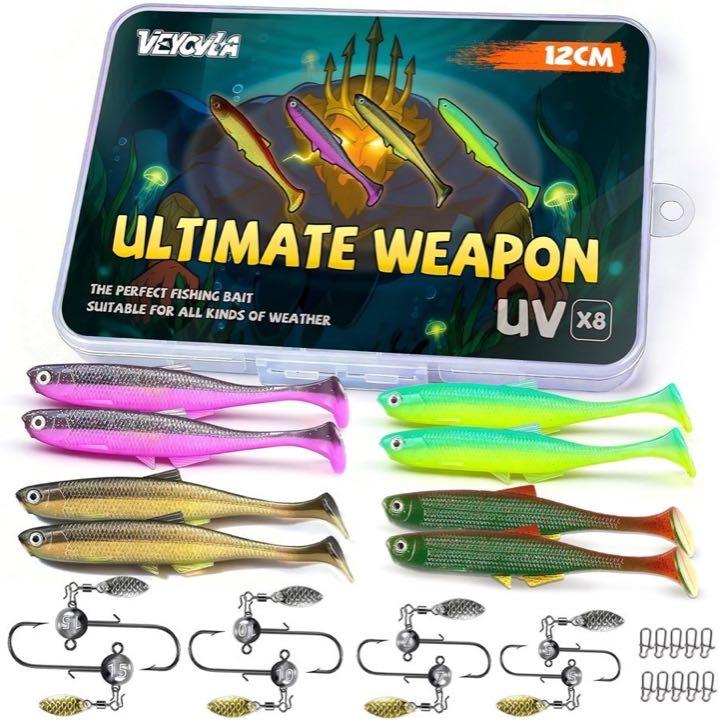 VEYCVLA Gummifische 12 cm mit Bleiköpfen