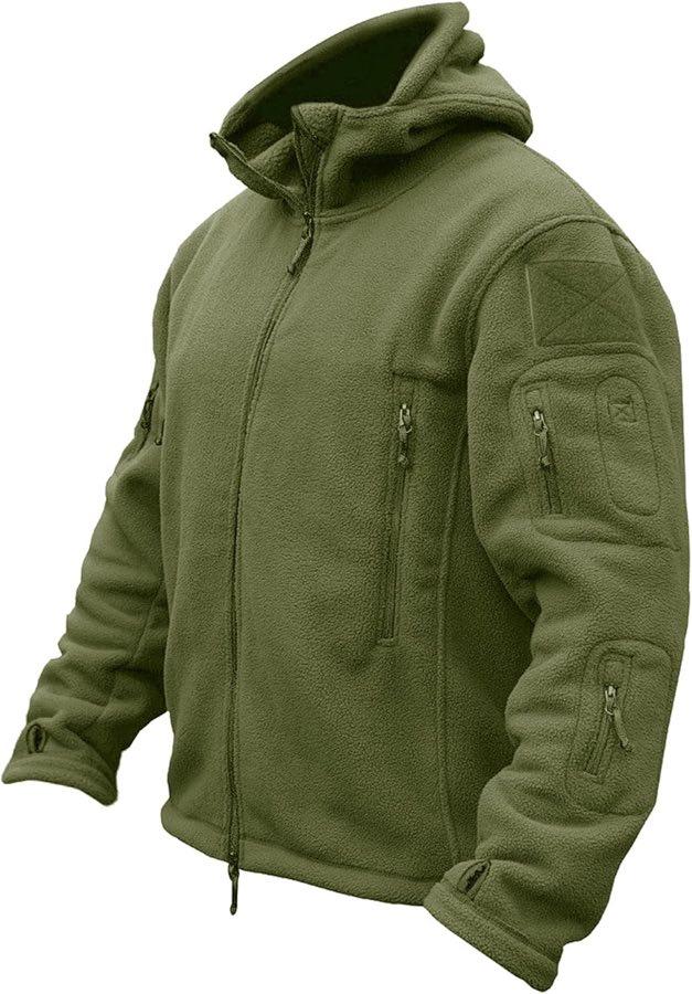 TACVASEN Herren Fleecejacke Military Outdoor Winddichte Jacke mit Kapuze