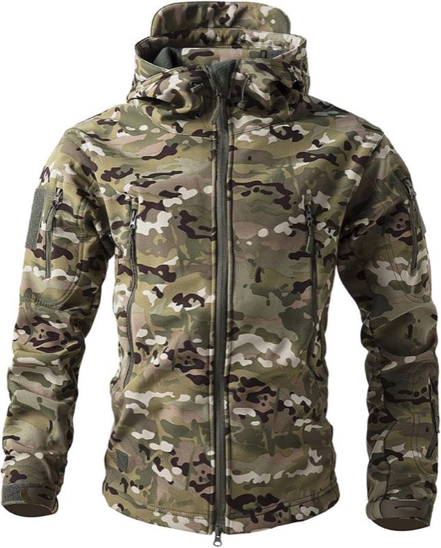 MOKBAY Taktische Jacke Herren Camo Hunting Jacke Militär Flecktarn Tarnjacke Tarnung Feldjacke Tactical Jagdjacke Bundeswehr Softshelljacke
