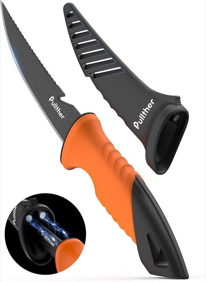 pullther Fishing Angelmesser 130 mm mit Magnetscheide