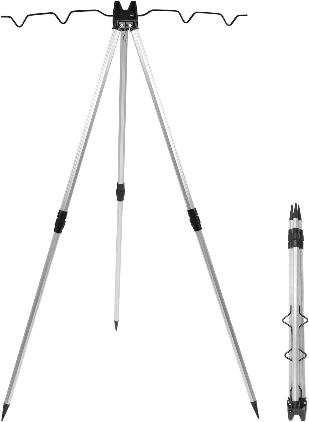 QWORK Tripod für 4 Ruten, 70–105 cm