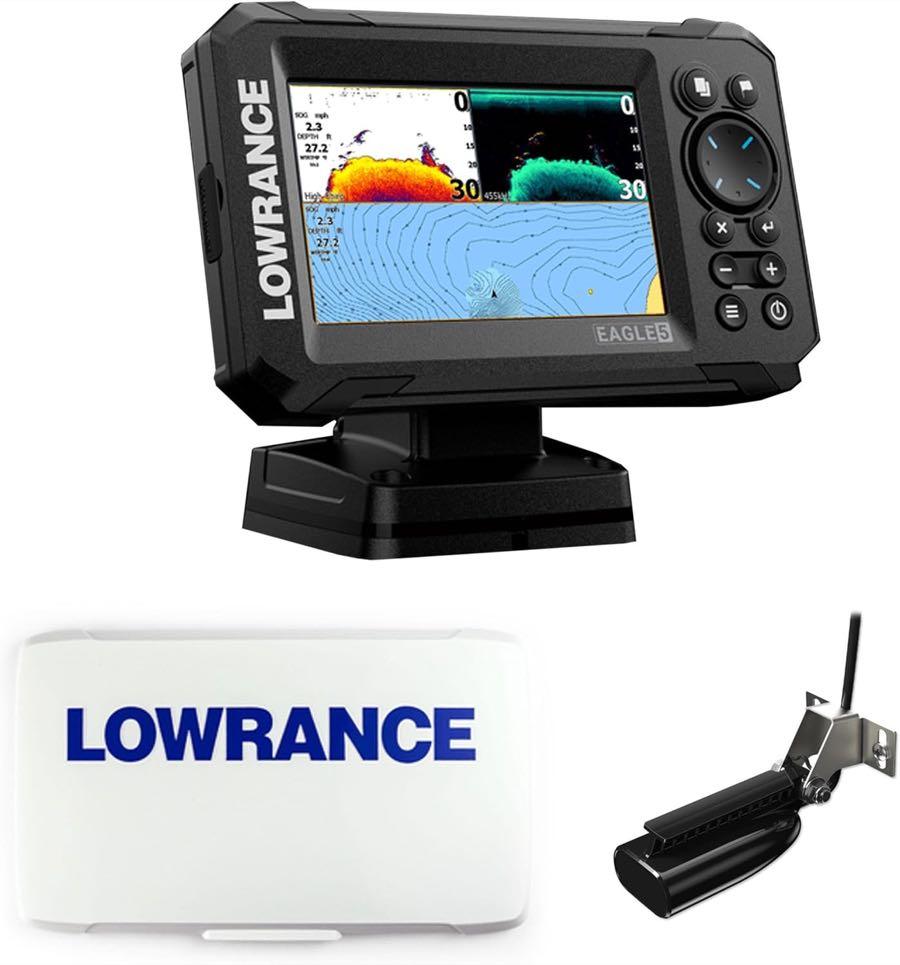 Klovoo-Set Lowrance Eagle 5 mit SplitShot HD und Sonnenblende