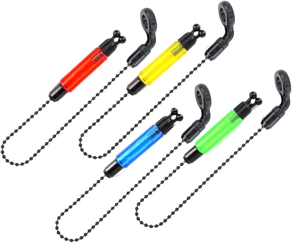 Hirisi Tackle Swinger für Karpfenangeln, Angeln, mit Bissanzeiger, rot, gelb, blau, grün, 4 Stück, Multiple