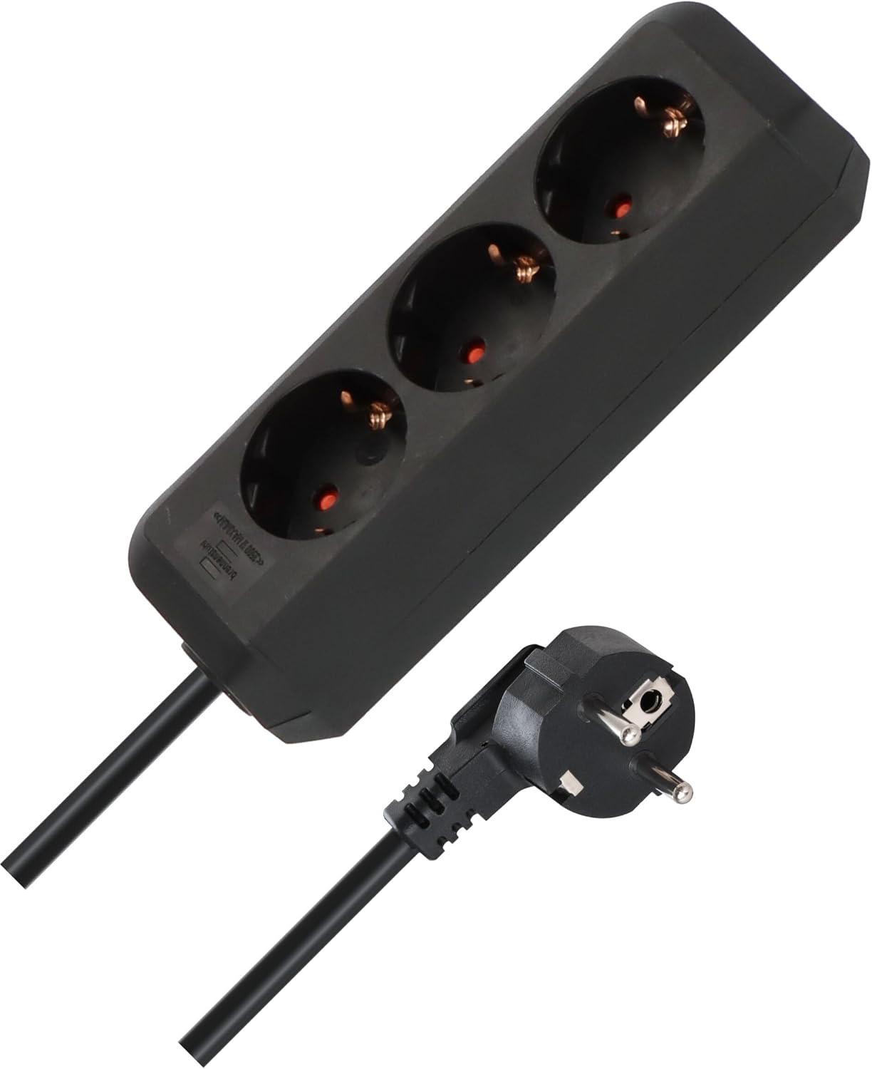 Brennenstuhl Eco-Line 3-Fach 1,5 m schwarz ohne Schalter