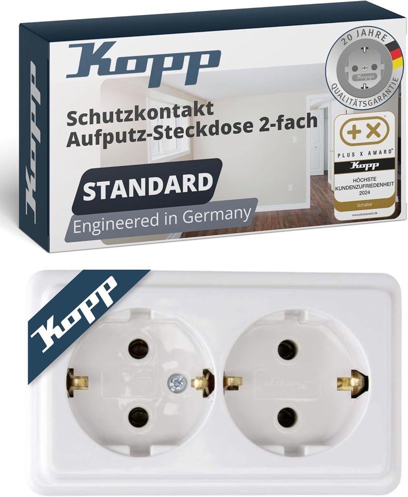 Kopp STANDARD 2-fach Arktis-Weiß IP20