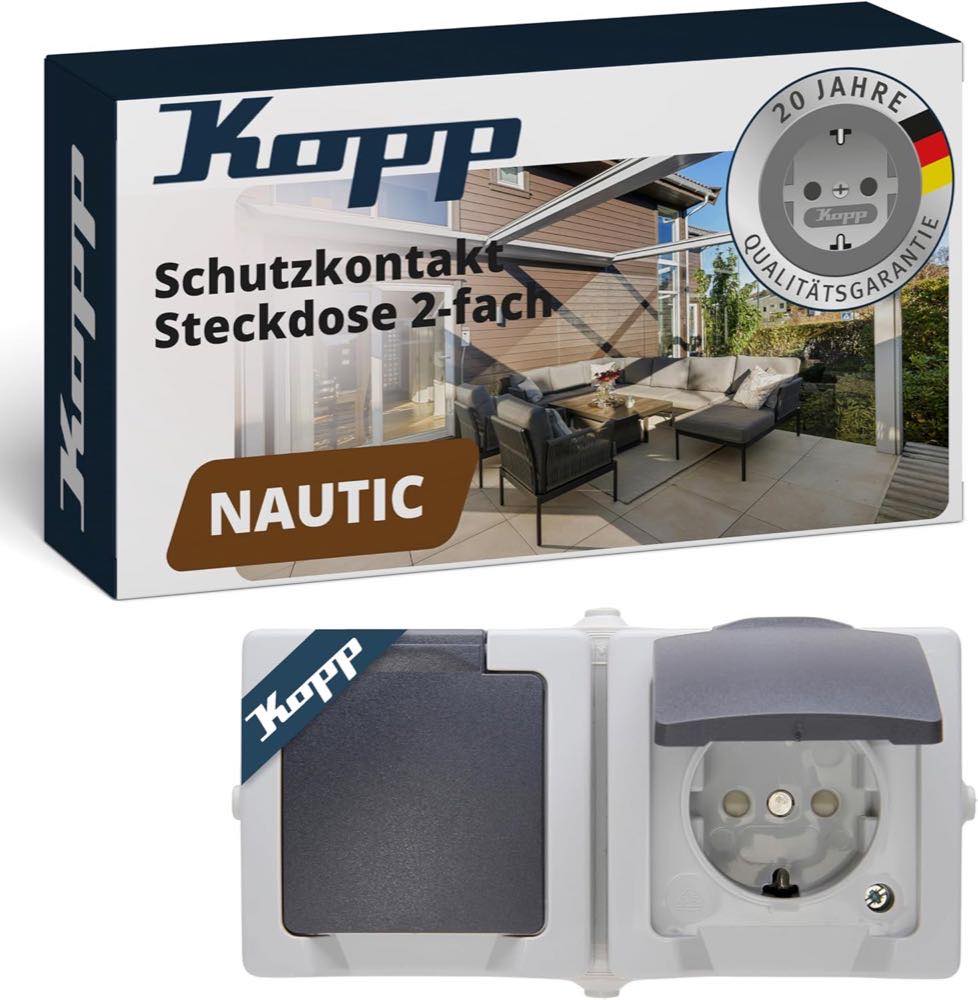 Kopp NAUTIC 2-fach IP44 grau