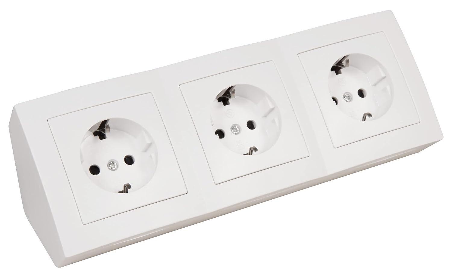 McPower Flair 3-fach Unterbau-Ecksteckdose