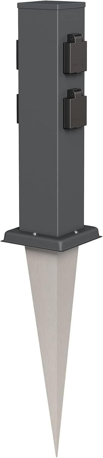 ledscom.de ledscom.de Polly 4-fach Steckdosensäule, 40 cm, anthrazit