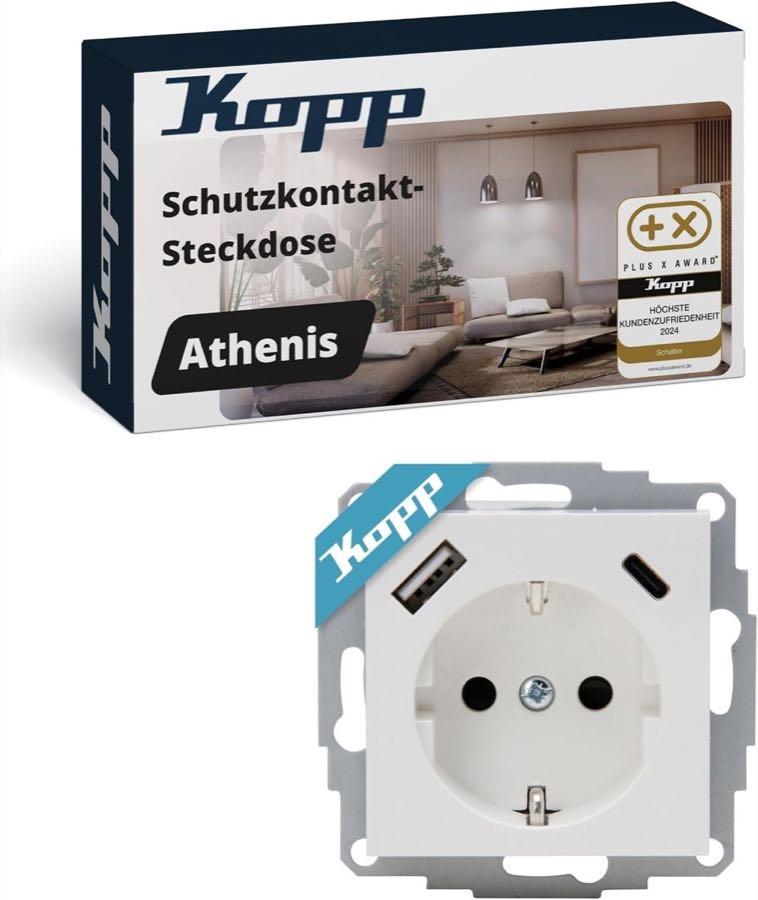 Kopp Athenis Schuko mit USB-A und USB-C