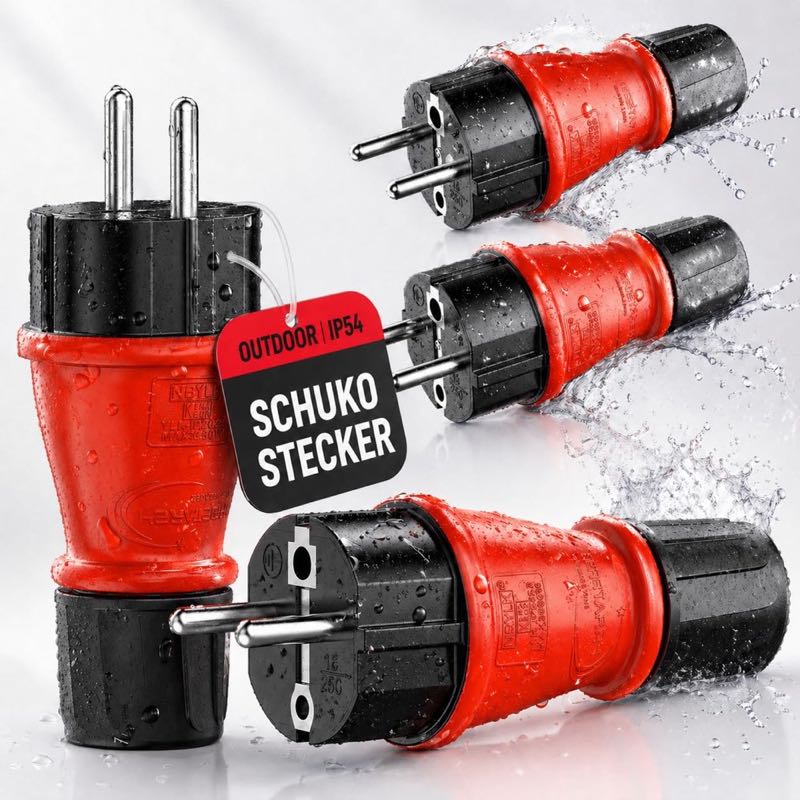 RedStar24 RedStar24 Schuko-Stecker 4er IP54