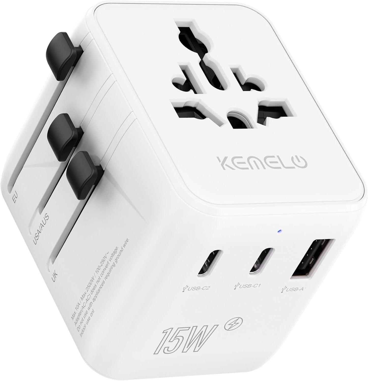 KEMELO 5-in-1 Weltreiseadapter USB