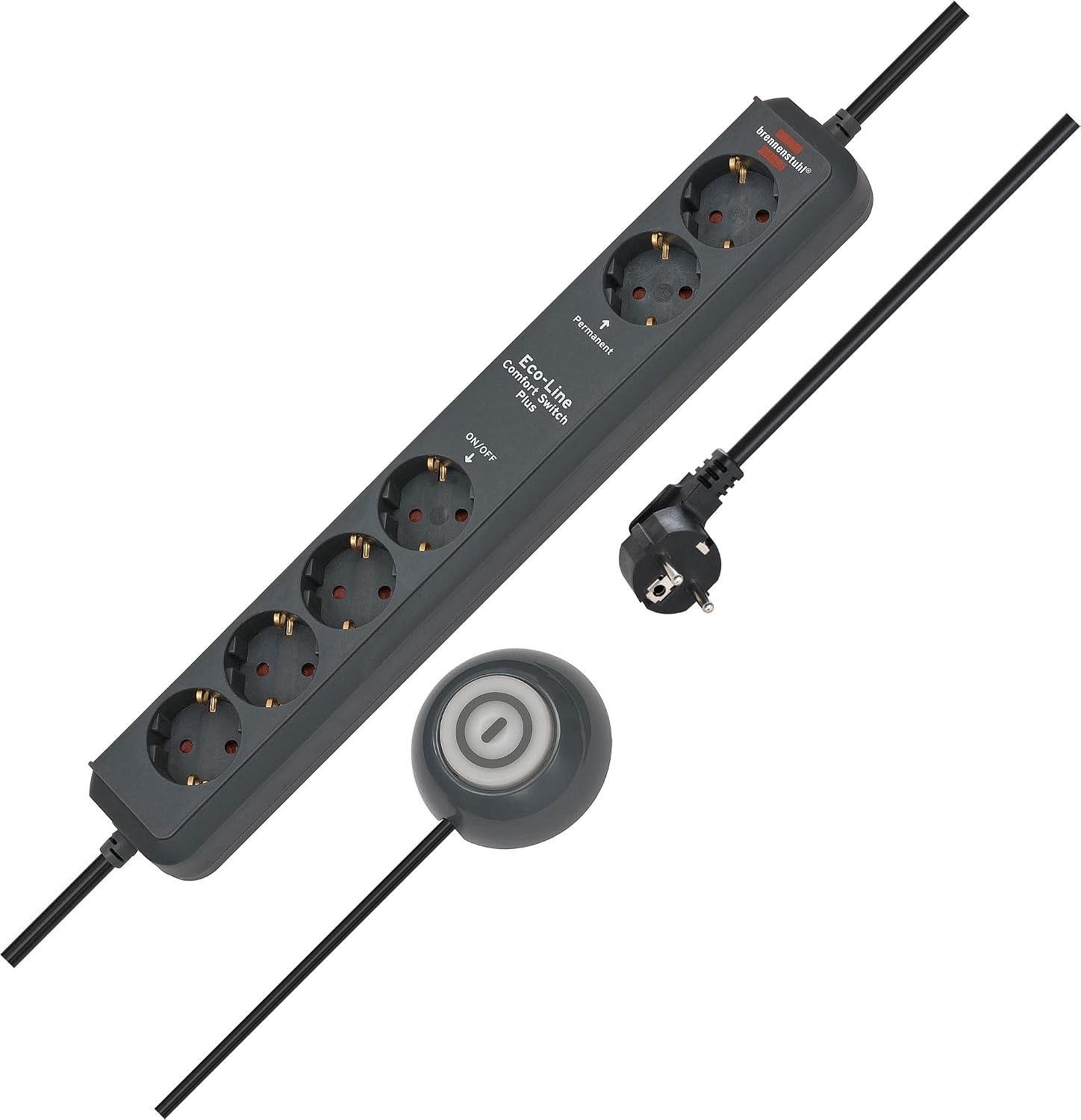 Brennenstuhl Eco-Line Comfort Switch Plus 6-Fach anthrazit
