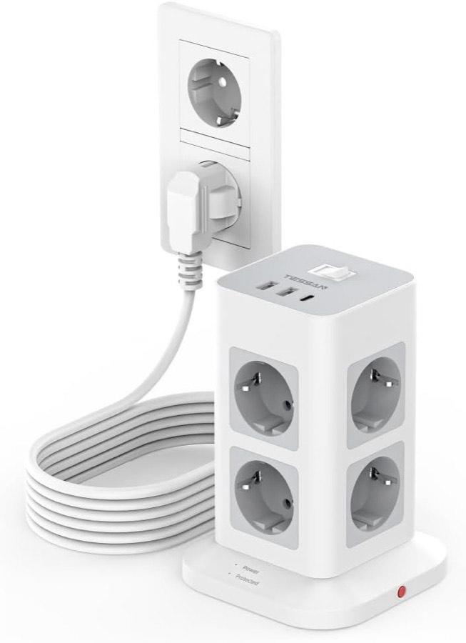 TESSAN Steckdosenturm 8-Fach (5 m)