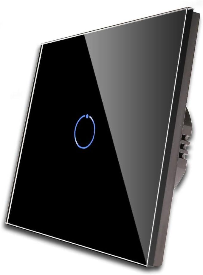 CNBINGO Touch Lichtschalter Glas Schwarz