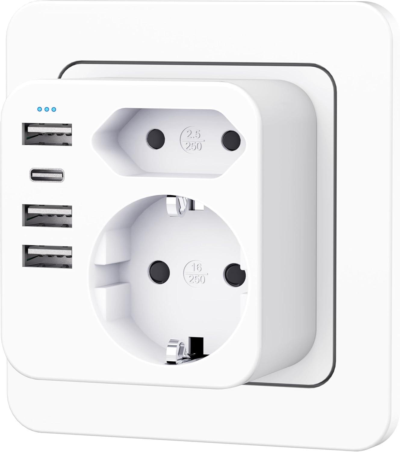Rwest X Rwest X Doppelstecker 6-in-1 mit USB-C