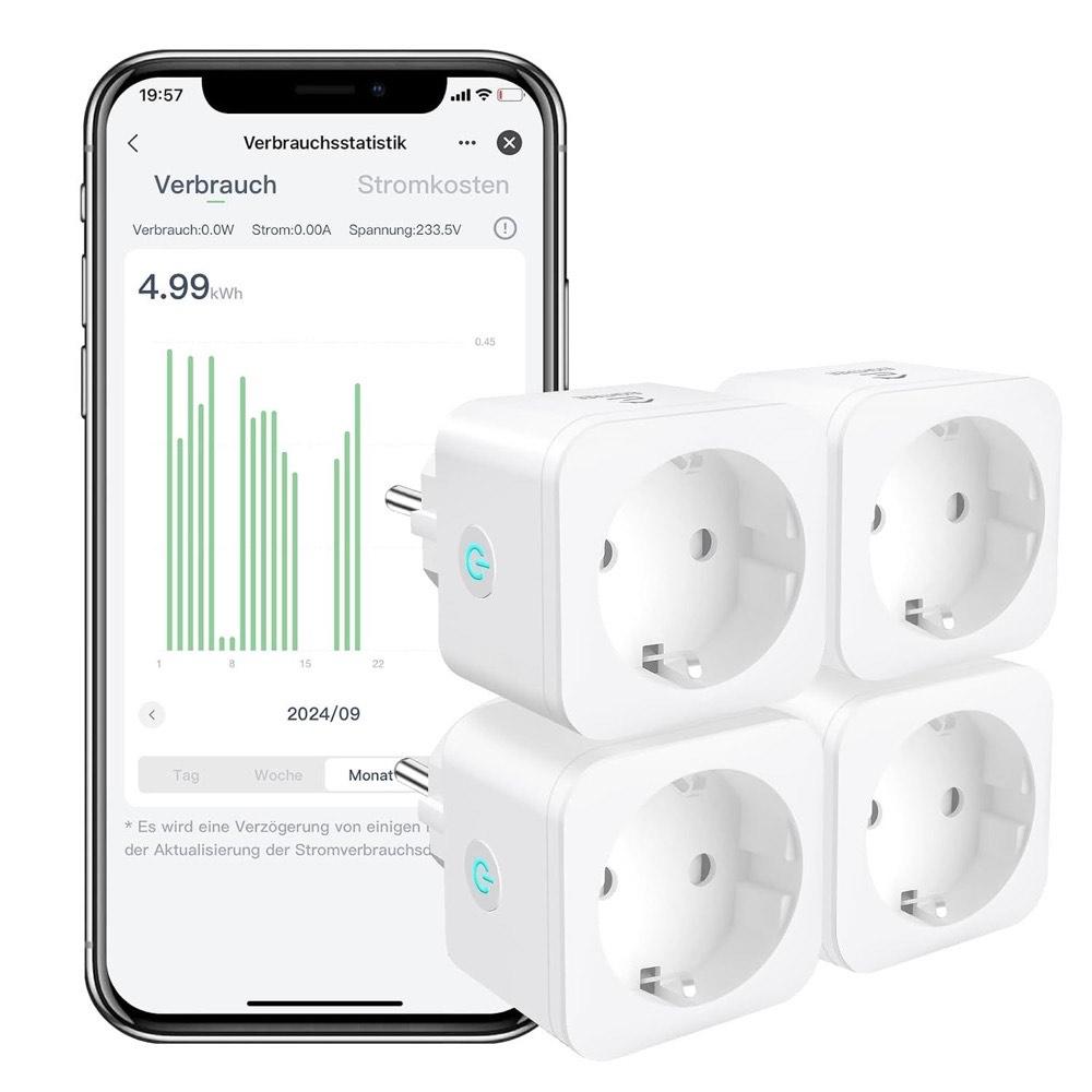 EIGHTREE ET21 WLAN-Steckdose 4er mit Strommessung